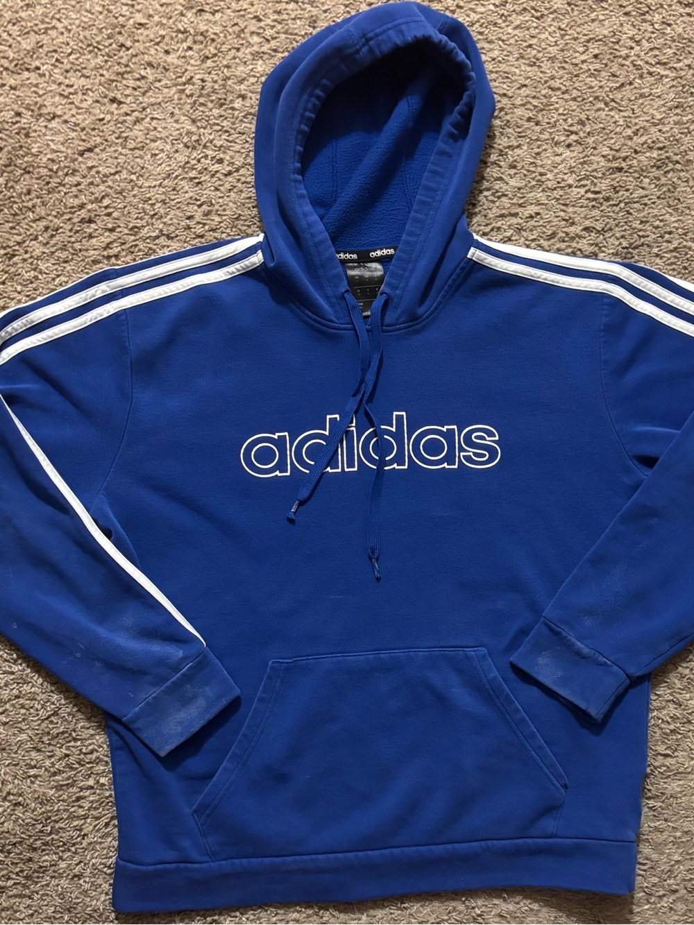 Adidas Woman’s Md Blue Pullover Hoodie Sweatshirt Gently Used